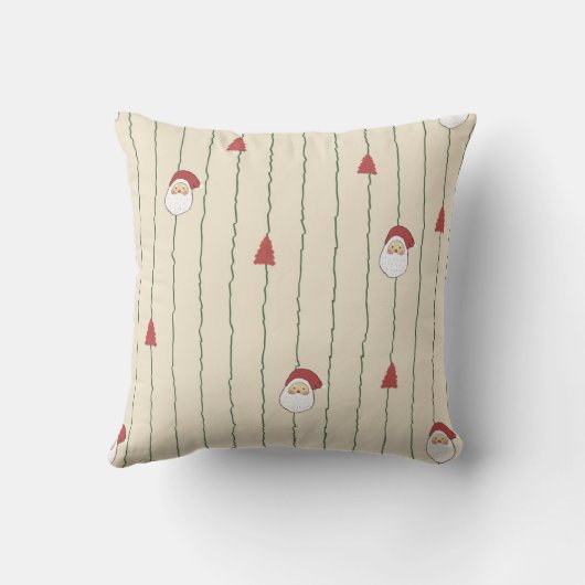 minimalist cute Santa & Christmas Tree Pattern クッション (裏面)