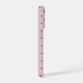 Minimalist Cute Soft Light Pink Brown Polka Dots iPhoneケース (右側面)
