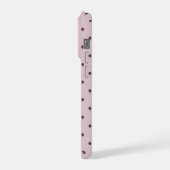Minimalist Cute Soft Light Pink Brown Polka Dots iPhoneケース (左側面)