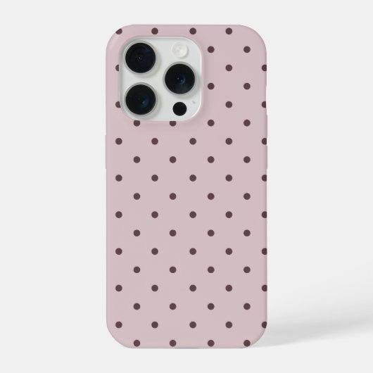 Minimalist Cute Soft Light Pink Brown Polka Dots iPhoneケース (裏面)