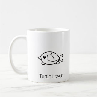 Minimalist Cute Turtle Line Art Coffee Mug コーヒーマグカップ