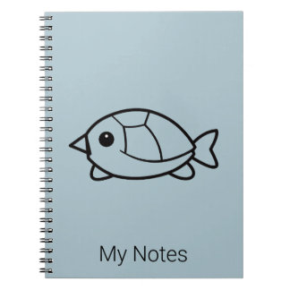 Minimalist Cute Turtle Pastel Blue Notebook ノートブック