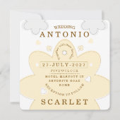 Minimalist Cute vibe Wedding And Modern Aesthetic  招待状 (正面)