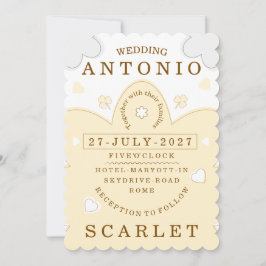 Minimalist Cute Wedding  Warm And Modern Aesthetic 招待状