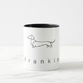 Minimalist Dachshund Custom Name  | Modern One-Lin マグカップ (中央)