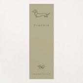 Minimalist Dachshund Line Art Custom Name Yoga Mat ヨガマット (正面)