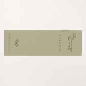Minimalist Dachshund Line Art Custom Name Yoga Mat ヨガマット (正面(横))