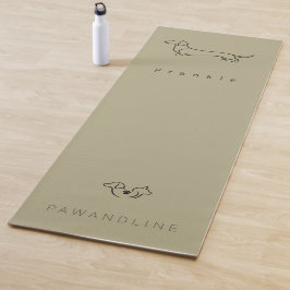 Minimalist Dachshund Line Art Custom Name Yoga Mat ヨガマット