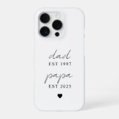 Minimalist Dad & Papa EST 2025 オリジナルデザイン iPhoneケース (裏面)