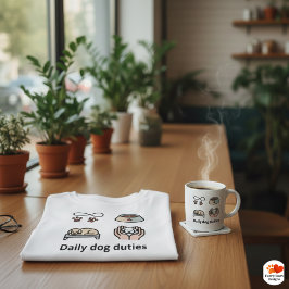 Minimalist Daily Dog Care Icons Custom Stationery  トライブレンドＴシャツ