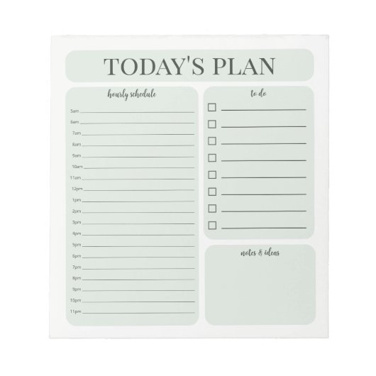 Minimalist Daily Planner Notepad | Hourly To Do ノートパッド (正面)