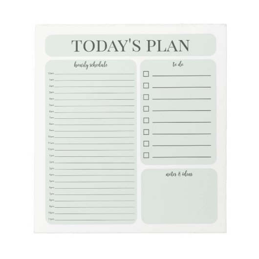 Minimalist Daily Planner Notepad | Hourly To Do ノートパッド (正面)