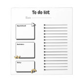 Minimalist Daily To-Do List Notepad | Productivity ノートパッド (正面)