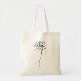 Minimalist Daisy Floral Line Art  トートバッグ