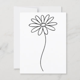 Minimalist Daisy Floral Line Art  ポストカード
