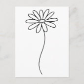Minimalist Daisy Floral Line Art  ポストカード (正面)