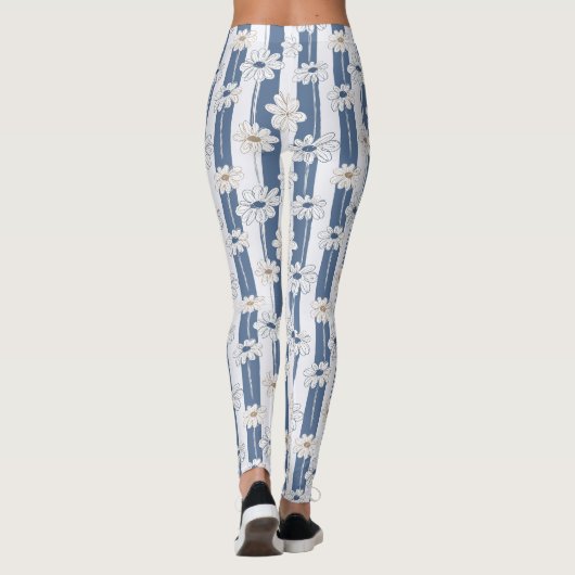 Minimalist Daisy Floral Pattern (2) レギンス (裏面)