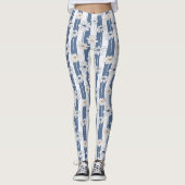 Minimalist Daisy Floral Pattern (2) レギンス (正面)