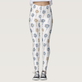 Minimalist Daisy Floral Pattern (4) レギンス (正面)