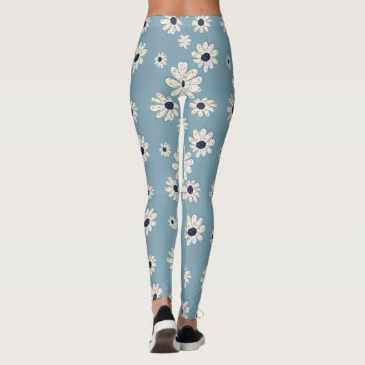 Minimalist Daisy Floral Pattern (6) レギンス (裏面)