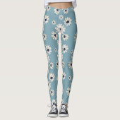 Minimalist Daisy Floral Pattern (6) レギンス (正面)