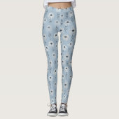 Minimalist Daisy Floral Pattern (7) レギンス (正面)