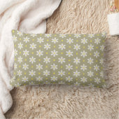 Minimalist Daisy Floral Pattern Customizable Throw ランバークッション (ブランケット)