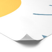 Minimalist Daisy Flower Abstract Wall Art ポスター (角)