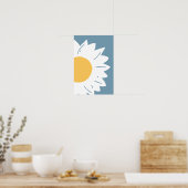 Minimalist Daisy Flower Abstract Wall Art ポスター (キッチン)