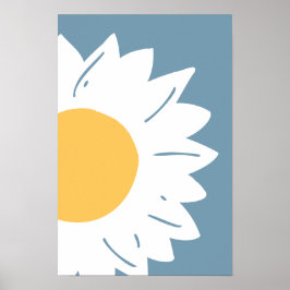 Minimalist Daisy Flower Abstract Wall Art ポスター