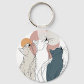 Minimalist Daisy Flowers Metal Keychain キーホルダー (裏面)