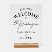 Minimalist Damask Elegant Welcome Sign アクリルサイン (正面)