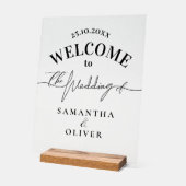 Minimalist Damask Elegant Welcome Sign アクリルサイン (傾斜)