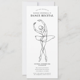 Minimalist Dance Recital Elegant Ballerina 招待状