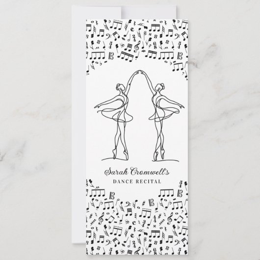 Minimalist Dance Recital Ticket Style 招待状 (裏面)