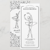 Minimalist Dance Recital Ticket Style 招待状 (正面/裏面)