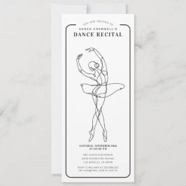 Minimalist Dance Recital Ticket Style 招待状