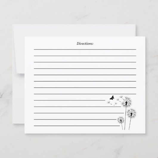 Minimalist Dandelion Flowers Recipe Card (裏面)