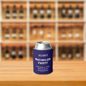 Minimalist Dark Blue Bachelor Party Can Cooler 缶クーラー