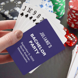 Minimalist Dark Blue Bachelor Party Playing Cards トランプ