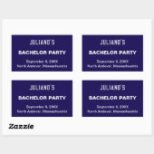 Minimalist Dark Blue Bachelor Party Sticker 長方形シール (シート)