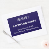 Minimalist Dark Blue Bachelor Party Sticker 長方形シール (封筒)