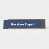 Minimalist Dark Blue Elegant Own Name Bold Text デスクネームプレート (正面)
