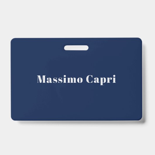 Minimalist Dark Blue Elegant Own Name Bold Text バッジ (正面)