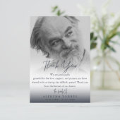 Minimalist Dark Blue Photo Funeral Sympathy  サンキューカード (スタンド正面)