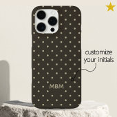Minimalist Dark Gray Custom Monogram Polka Dot  Case-Mate iPhoneケース