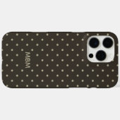 Minimalist Dark Gray Custom Monogram Polka Dot  Case-Mate iPhoneケース (裏面 (横))