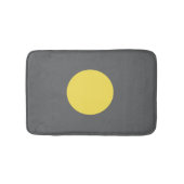 Minimalist Dark Gray Yellow Circle Single Dot バスマット (正面)
