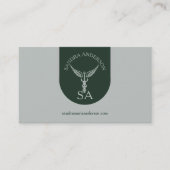 Minimalist Dark Green Medical URL Code 名刺 (正面)