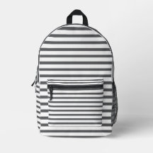 Minimalist Dark Grey and White Striped Backpack 